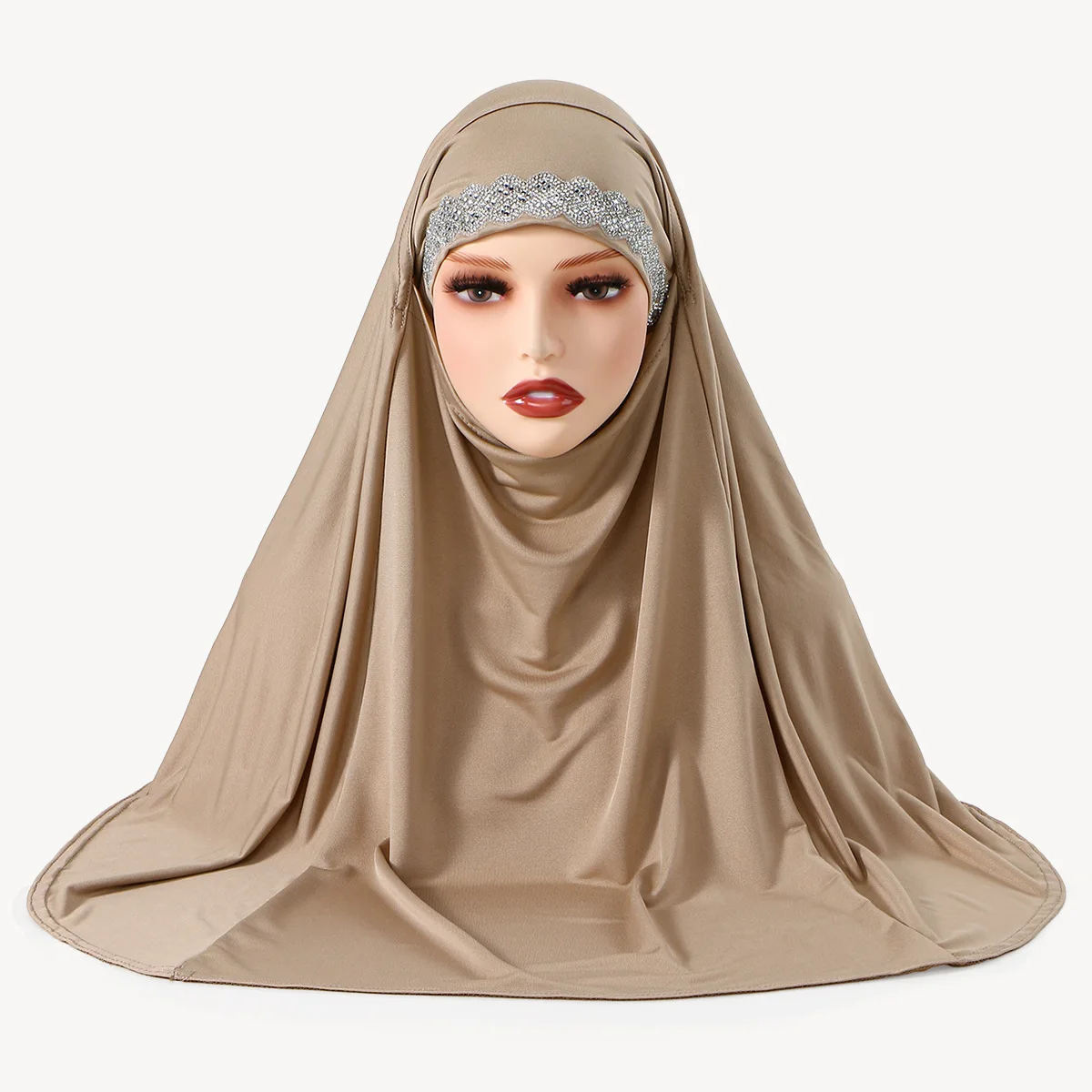 

Мусульманский женский цельный амира с бриллиантами, хиджаб, Ближневосточный тюрбан, платок, этнический пуловер, малайский платок с полным покрытием, шляпа Mujer