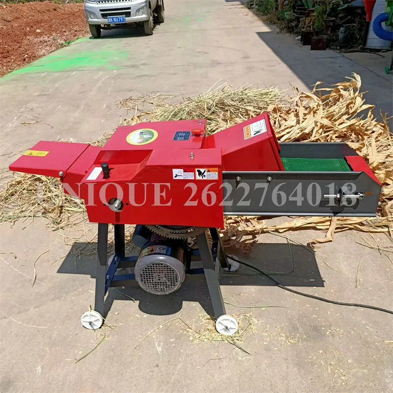 High Output Chaff Cutter Cow Feed Grass Cutting Machine Corn Wheat Straw Silage Shredder Electric Animal Feed Making Machine