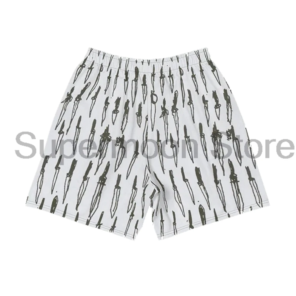 Vulllgur Knife Shorts Trendy Outfits Women Men Streetwear White Short Pants Fashion Beach Pants