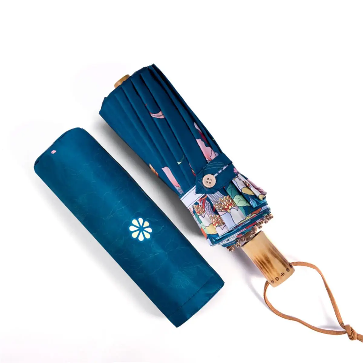 مظلة قوية معززة يدوية ثلاثية الطيات ، مظلة قابلة للطي مقاومة للرياح ، حماية كبيرة من الشمس ، عظام ، 1 16 #3