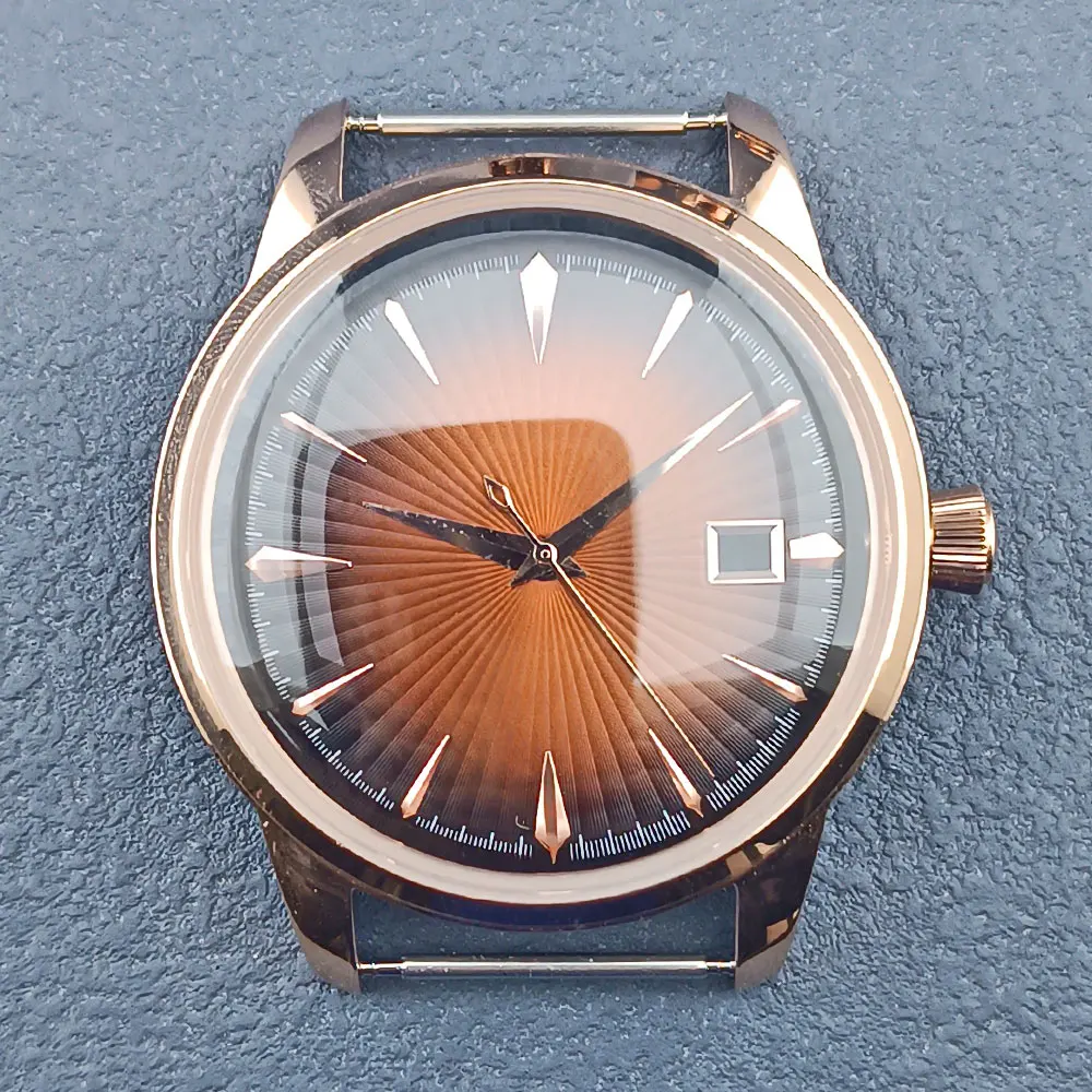 40mm 316L stainless steel acrylic glass Presage rose gold watch suitable for NH35 NH36 automatic mechanical movement view 2