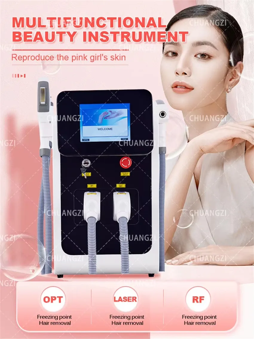 

3 in 1 Diode Laser OPT IPL Hair Removal Machine Portable Picosecond Laser Remove Tattoo Professional Beauty Device Hair Remove