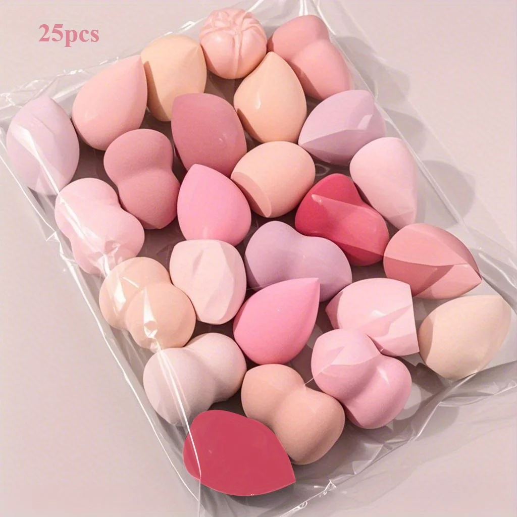 25pcs Hydrophilic Makeup Sponges - Latex-Free Multi-Color Blenders for Flawless Foundation | All Skin Types & Professional Kit