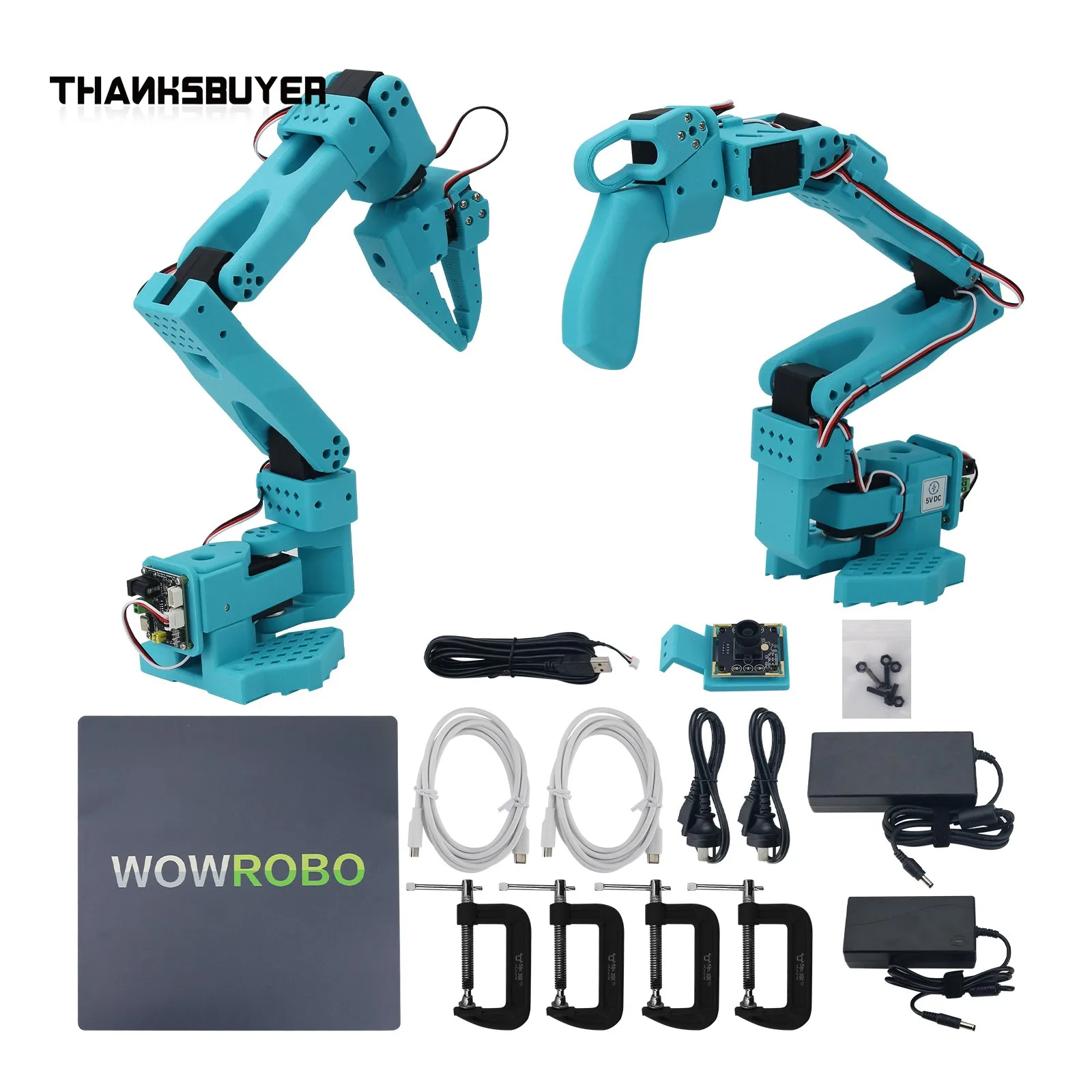 

SO-ARM101 Robotic Arm Robot Arm (SO-101 Assembled 2 Master Arms + 2 Slave Arms w/ 2MP Cameras)