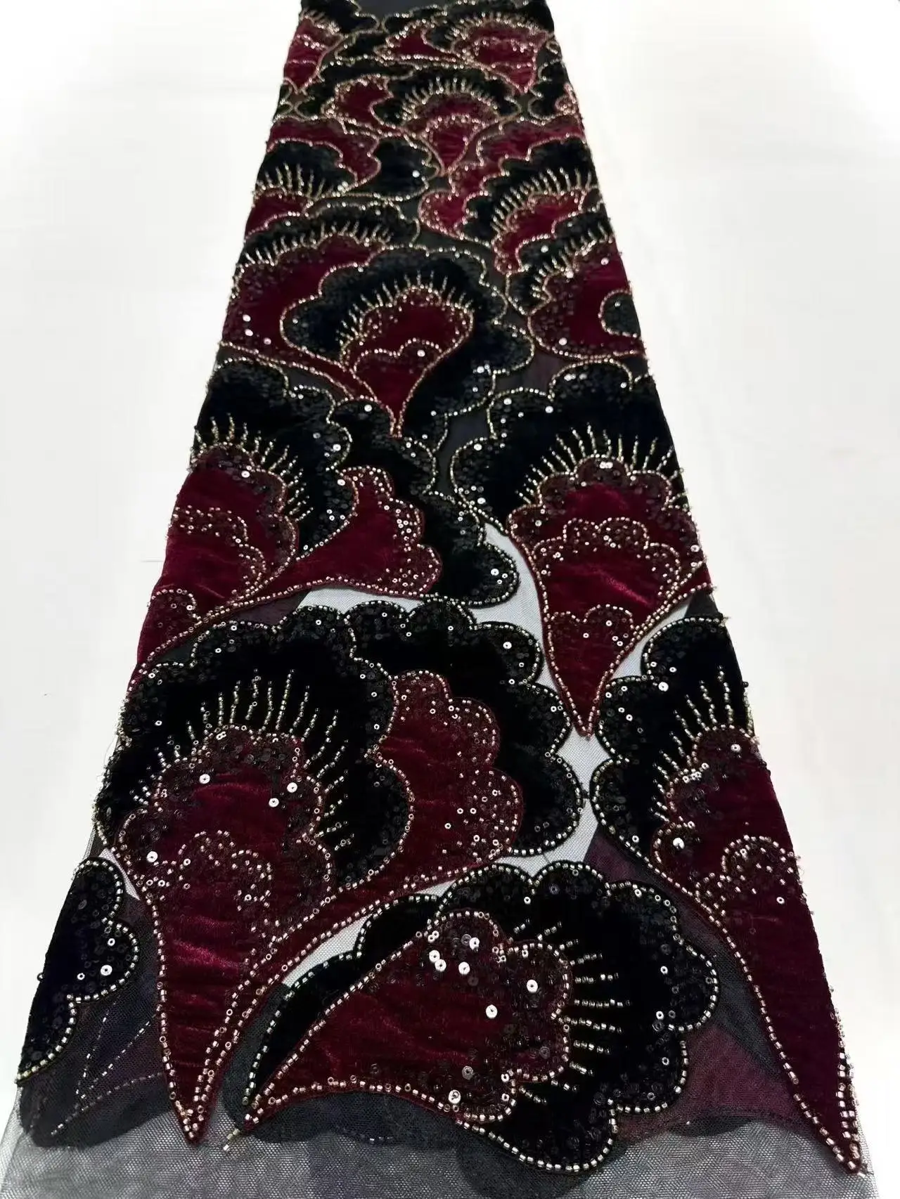 Luxe Franse tule netstof met pailletten, geborduurde 3D kant, Afrikaanse Nigeriaanse kant voor bruiloften, 5 yards (2025)