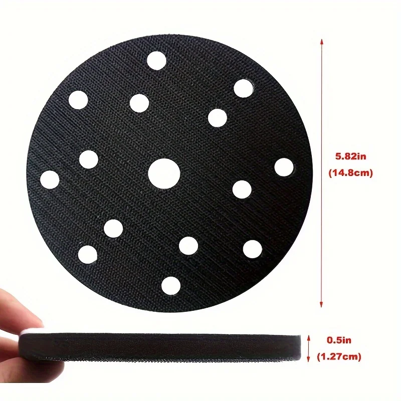 1pcs 6Inch Sponge Interface Pad 15 Holes 150mm Sanding Disc Sander Backing Pad Electric Grinder Pad Sanding Discs Abrasive Tools