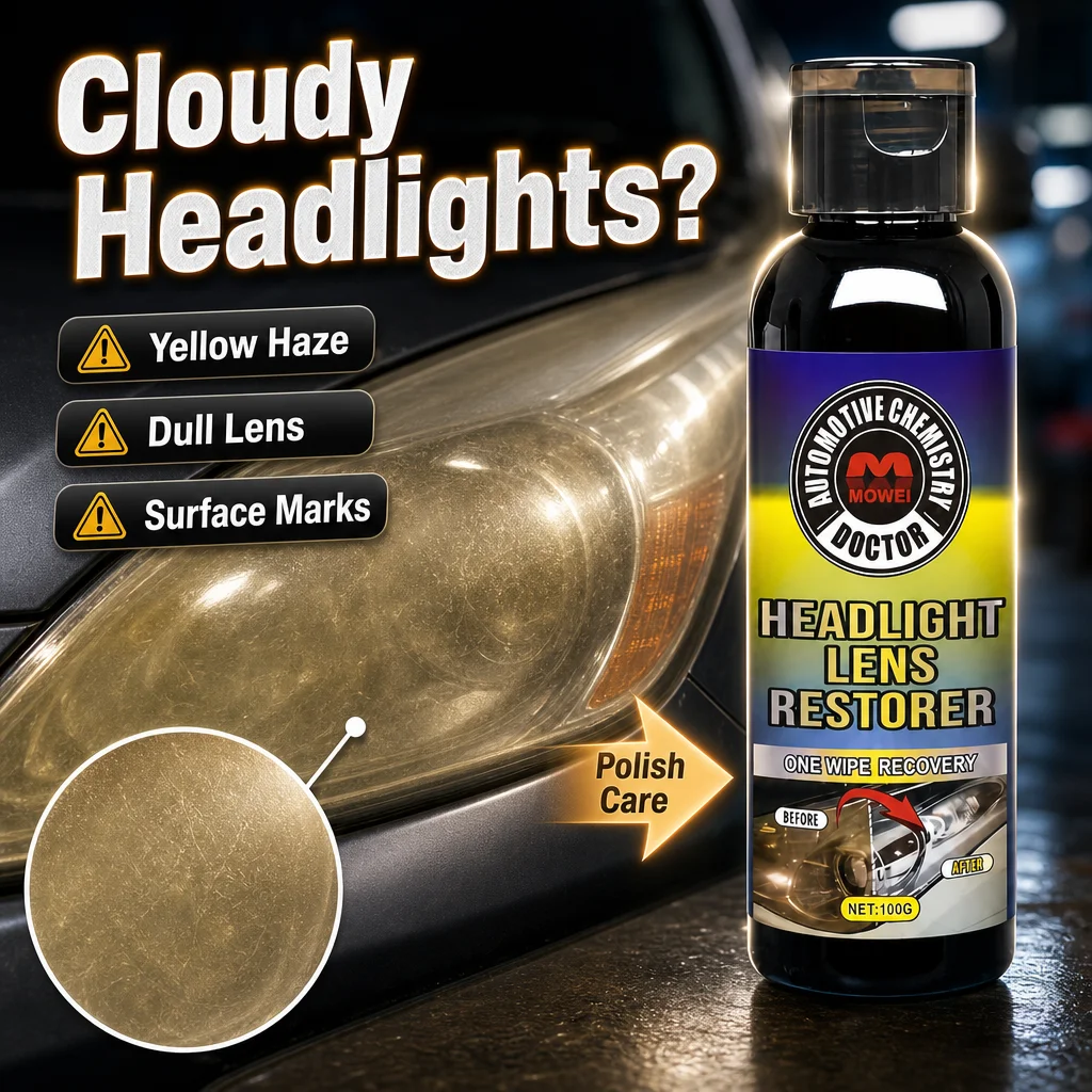 Headlight Lens Restorer 100g Car Headlight Cleaner Polish Restores Clarity Removes Yellow Haze Scratches
