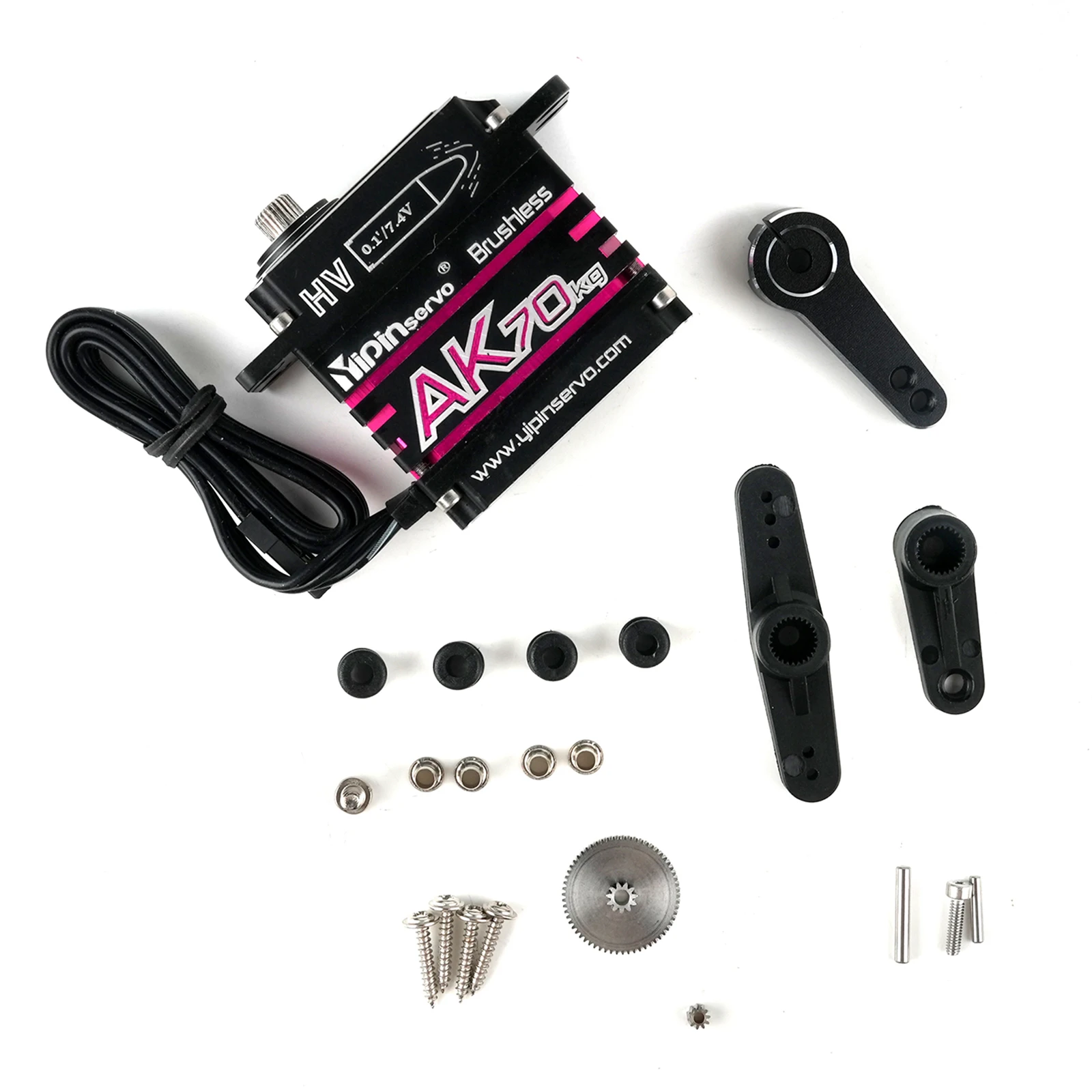 1/2/4PCS AK70 7.4V 70kg Digital Servo High Torque Full Metal Brushless Motor 180 Degree Magnetic Coding Servo for Car Aircraft