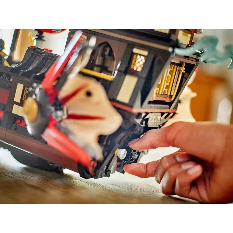 MOC مجموعات معبد باونتي مكافأة قارب التنين التعليمية اللبنات 71848 نموذج للأطفال الأولاد هدايا عيد الهالوين #5