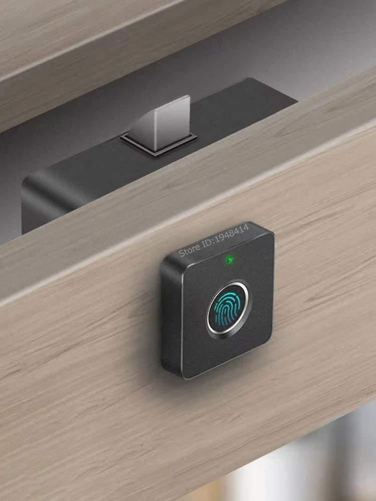 NAIERDI Intelligentes biometrisches Schrankschloss, schwarz, schlüssellose Fingerabdruckschlösser, Diebstahlsicherung, Türschloss, versteckte Aktenschublade, Kleiderschrank-Hardware