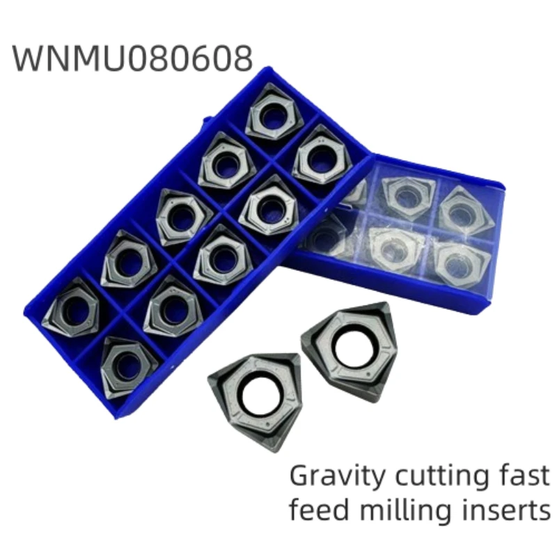 WNMU080608 Fast feed gravity rough milling large cutting depth alloy coated knife hexagonal cast iron stainless steel hardened