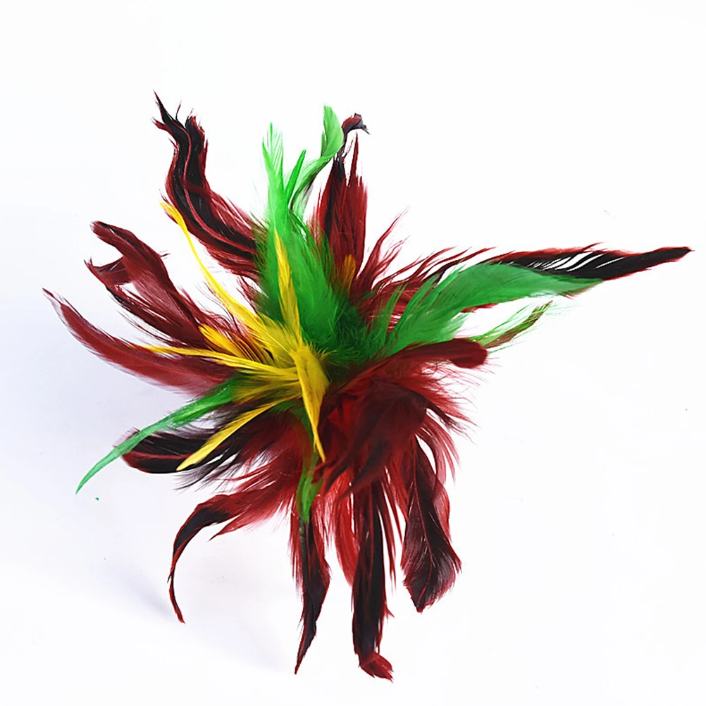 

2 Pcs Chicken Shuttlecock 20cm High Handmade Jianzi Toy Kids Fun Game Birthday Gift Colorful Sport Entertainment