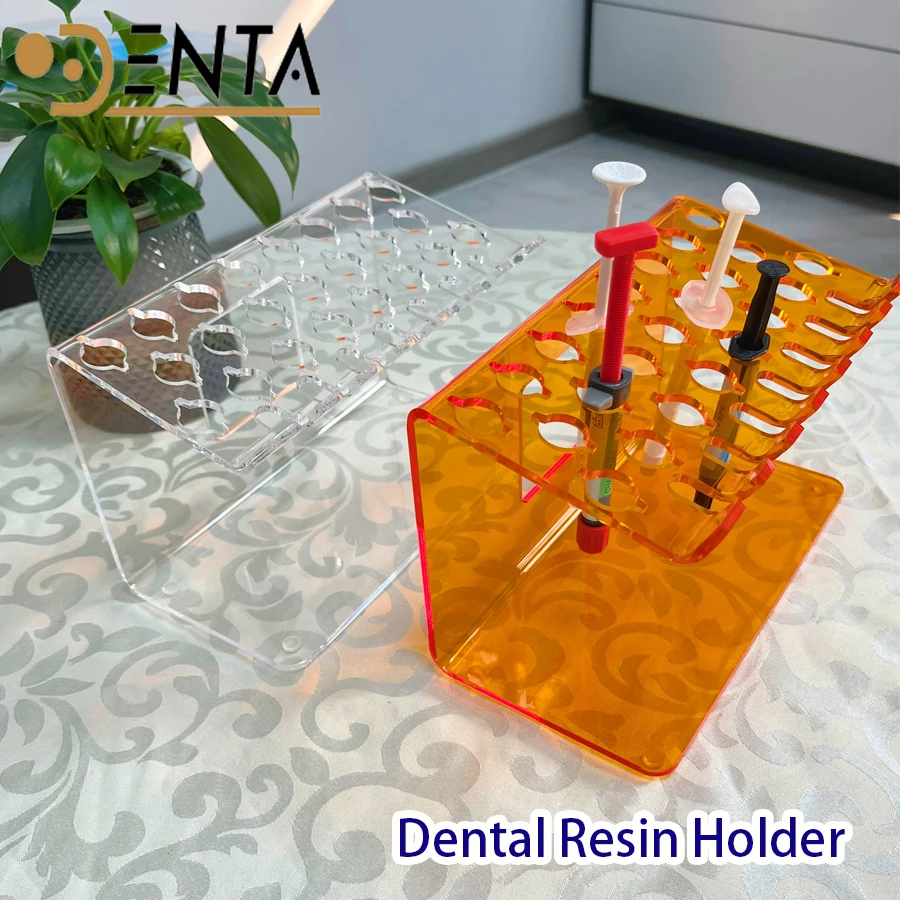 Dental Composite Resin Holder Case Frame Transparent orange Dentistry Clinic Storage Box Dentist Tool and accessories