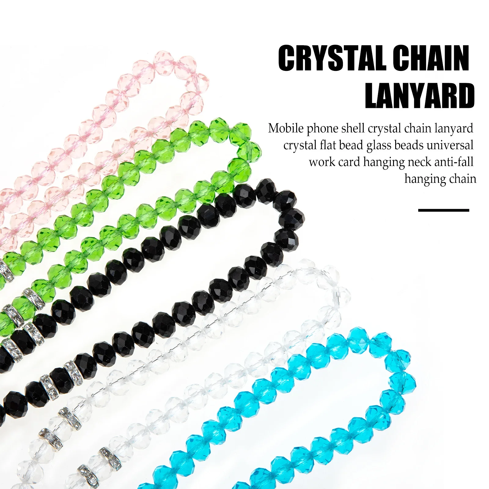 5Pcs Phone Wrist Lanyard Strap Beaded Mobile Anti-Theft Chain for Cellphone Case Decor Functional Gift Option Cell Phone Lanyard