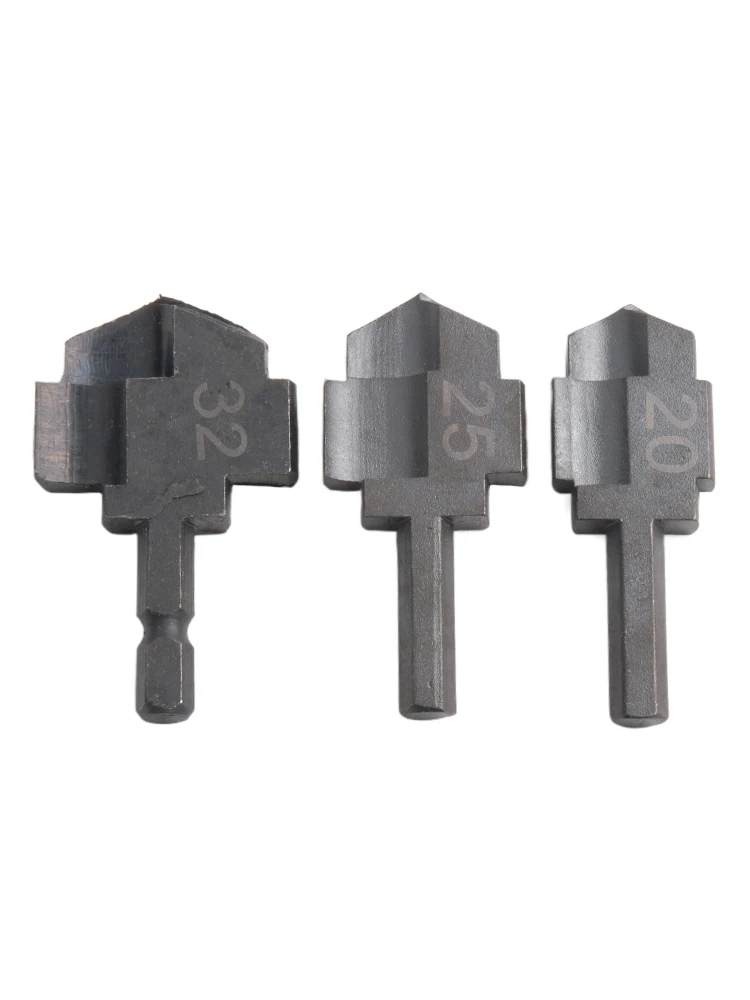 Plumber Drill Punch Drill Bit 2-edged 3pcs 61x6.35x22mm Easy To Disassemble Electric Drill Use Not Easy To Slip