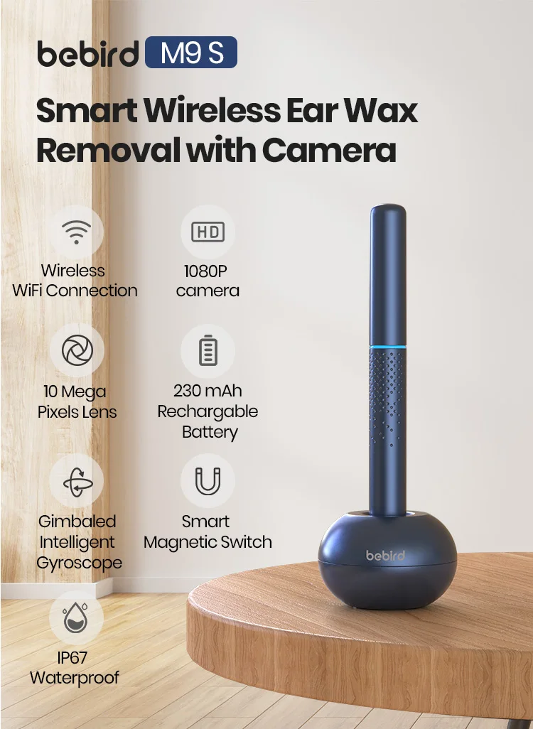 Bebird M9 Pro Smart Visual Ear Wax Remover With Camera, Endoscope_voghion.com