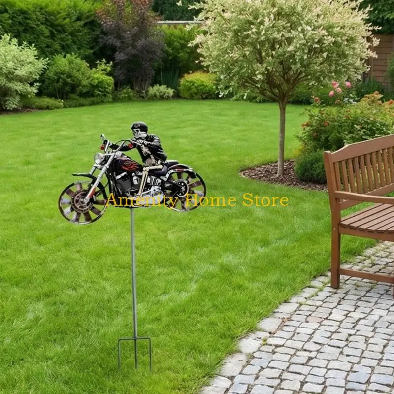 F26C Metal Windmill Outdoor Decoration Tractor With Rotatable Wheel for Backyard Lawn Flower Bed Holiday Housewarming