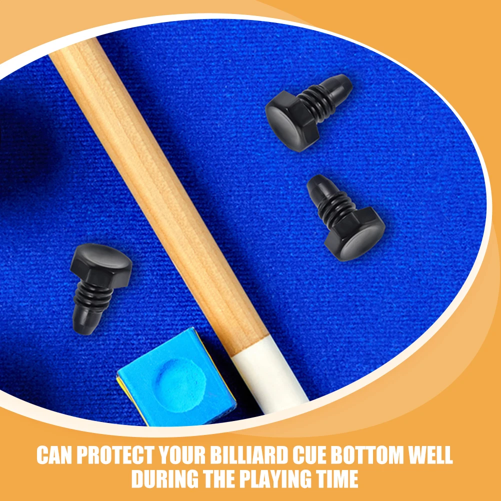 

10pcs Black Billiard Cue Tail Plugs for Protection Pool Accessories Covers Supplies Bottom Bottom Plugs For Billiard Cue