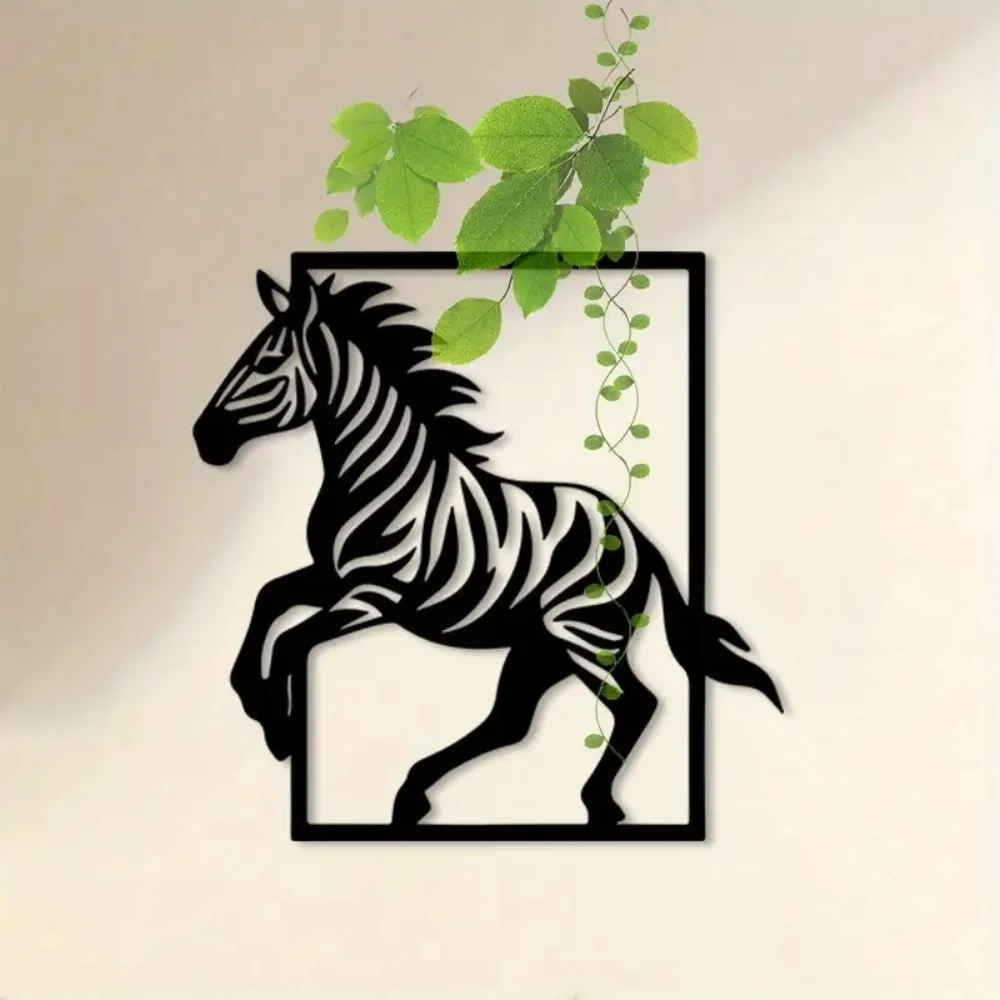 CIFBUY Retro Iron Wall Art Zebra Black White Striped African Wildlife Living Room Animal Decor Gift Plaque
