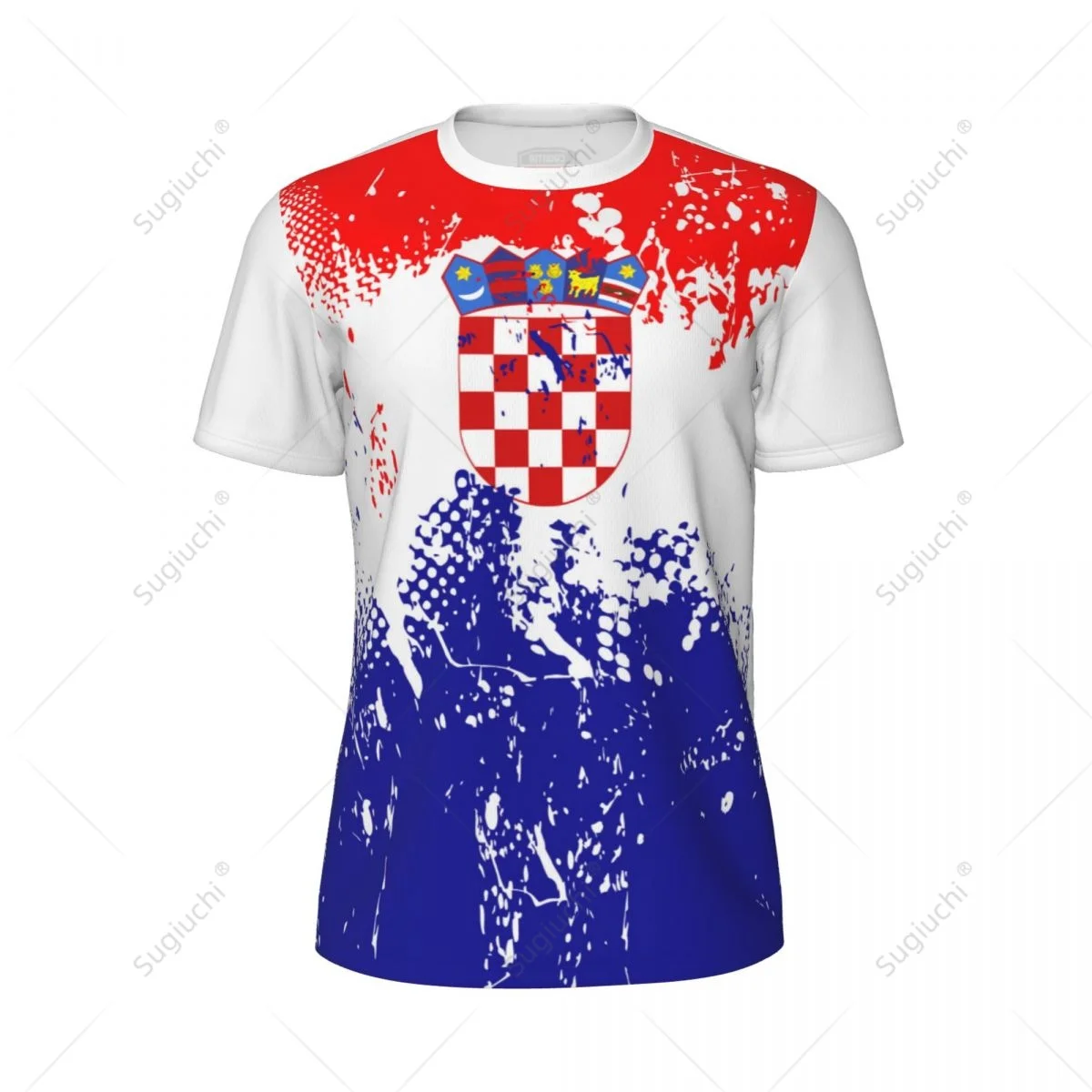 Exclusive design Croatia Flag Grain 3D Printed Men For Running Bike Soccer Tennis Fitness Sports tshirt Mesh Fans Short T-shirt