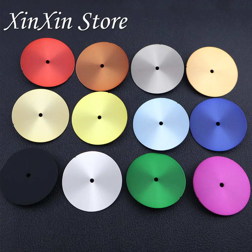 28.5MM Sunburst Watch Dial Lettered Blank Watch Faces Metal Watch Accessories for NH35 NH36 4R 7S Movement