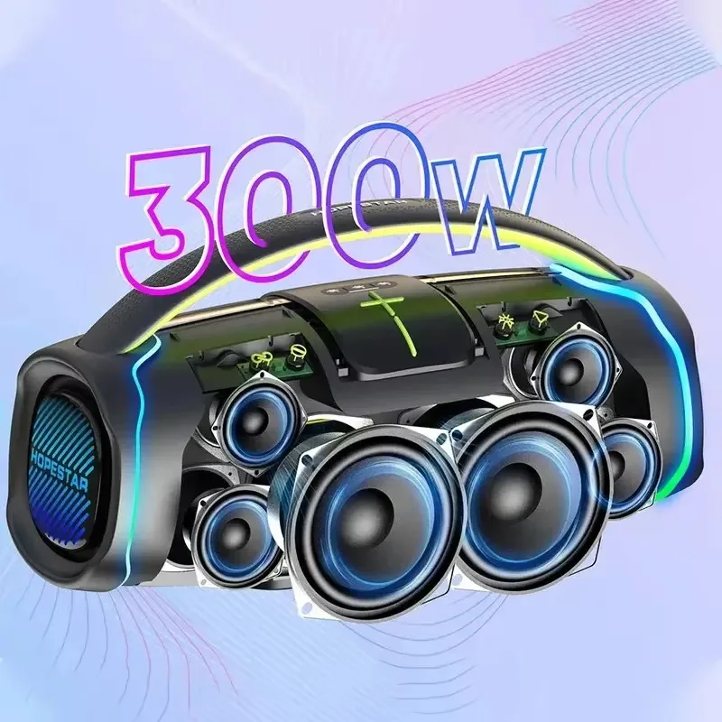 HOPESTAR A65 300W Outdoor Portable Subwoofer Wireless Speaker With Handle Colorful Light For Smart Phone