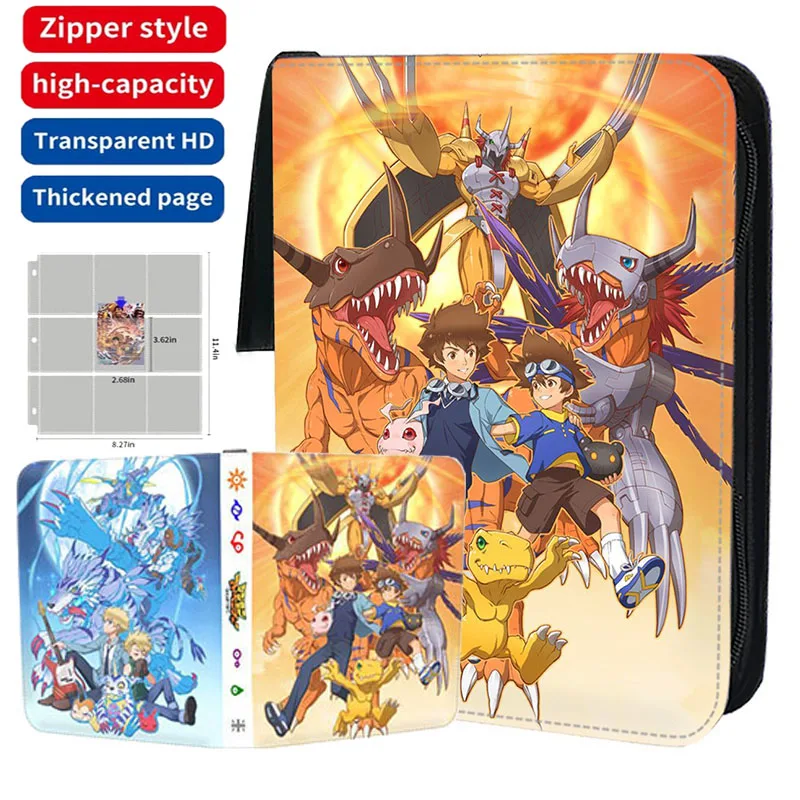 400-900pcs Digital monster Card Album 4/9 Pocket Zipper Cards Binder Book Folder Digimon Adventure Cartoon Games Card Collection