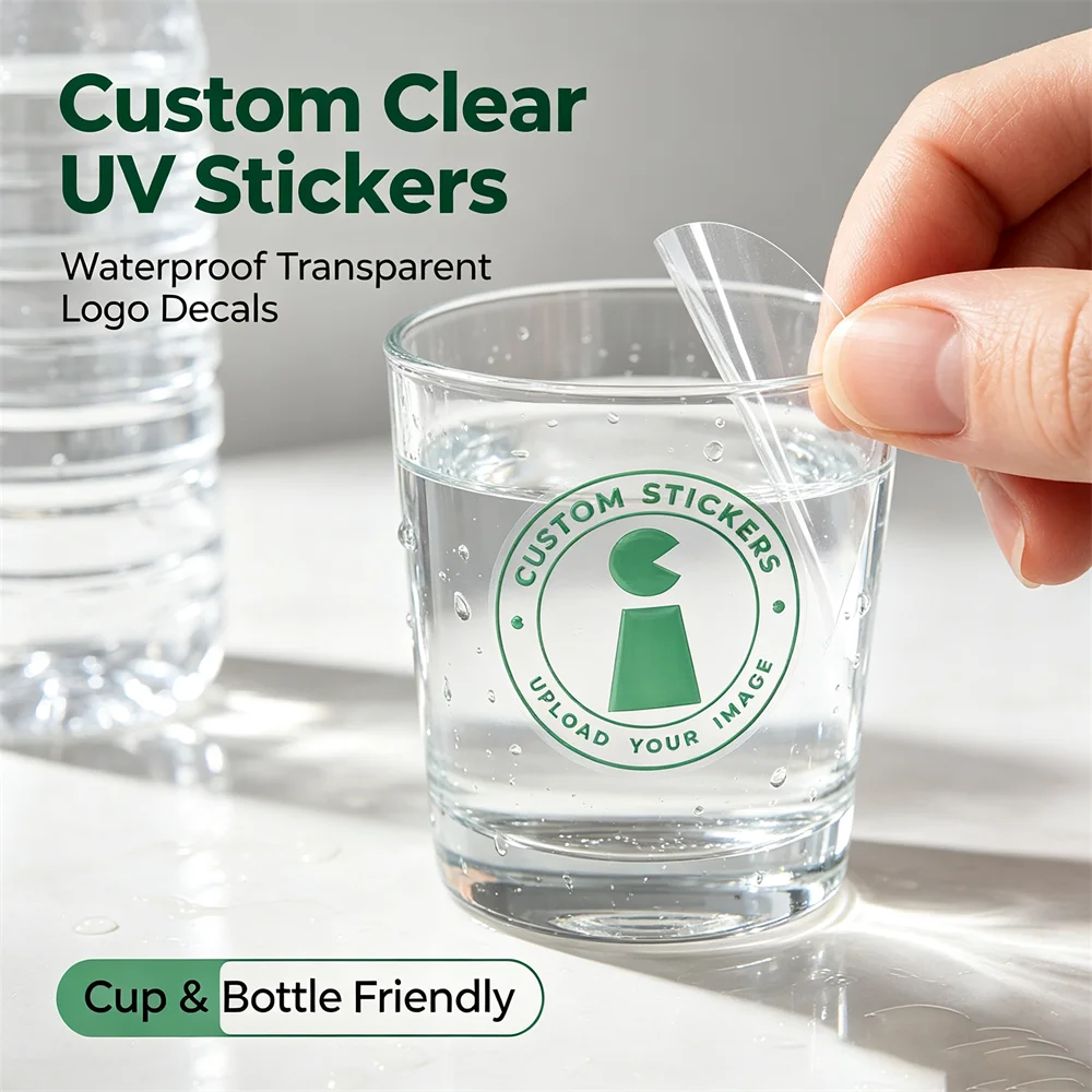 Custom UV Transfer Stickers Waterproof Transparent Hot Stamping Stickers DIY Brand Logo Decor for Gift Packaging