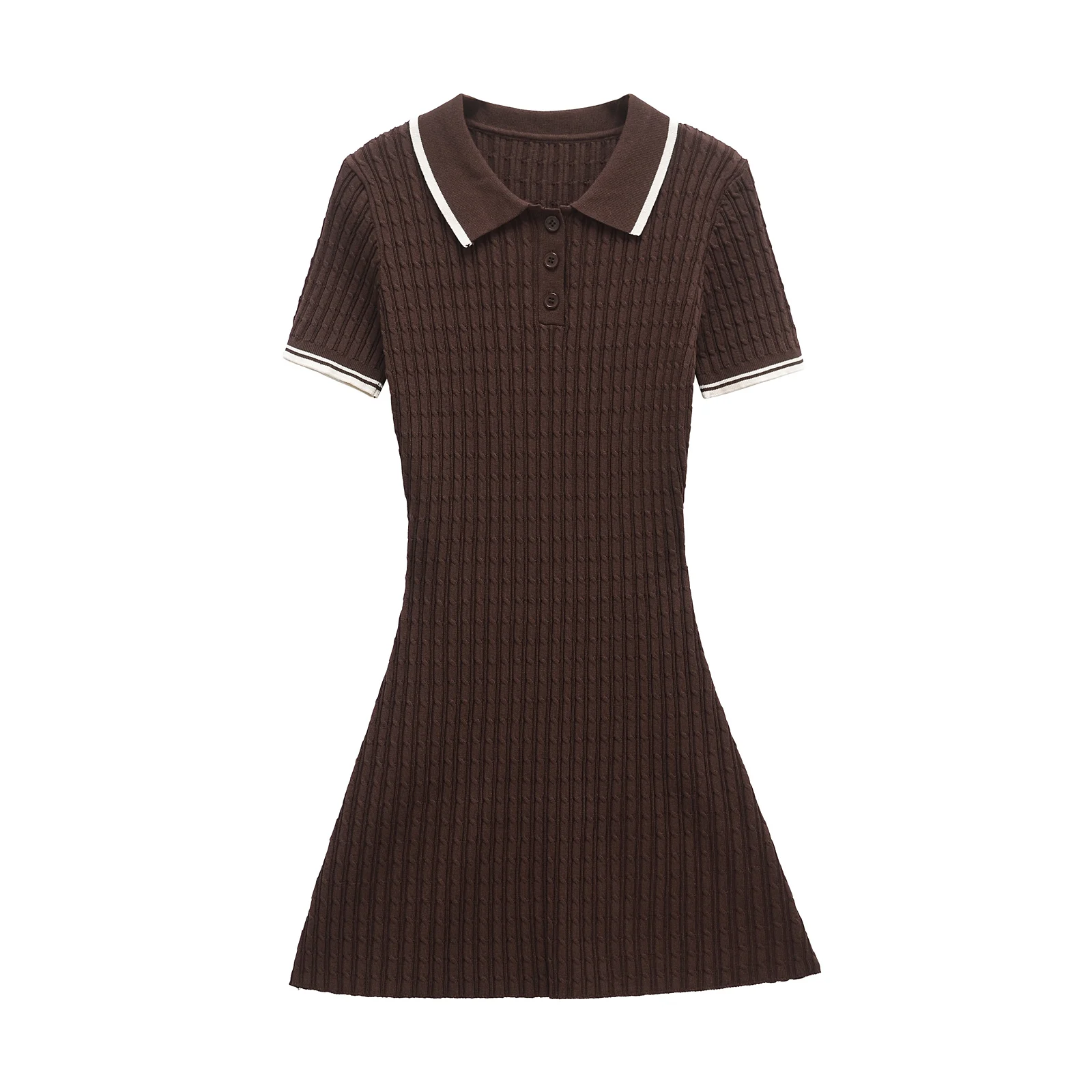 Braune Damenkleider, Sommer, kurzärmelig, plissiert, Minikleid, Party, sexy Vintage, neu in Kleidern, Damenbekleidung 0014001