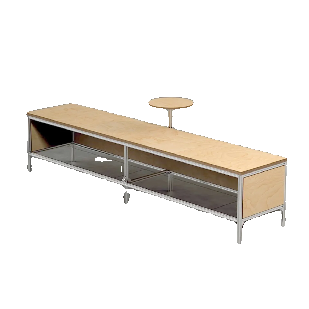 Restaurant, coffee shop, table and chair integrated industrial wind aluminum profile solid wood ocean bench