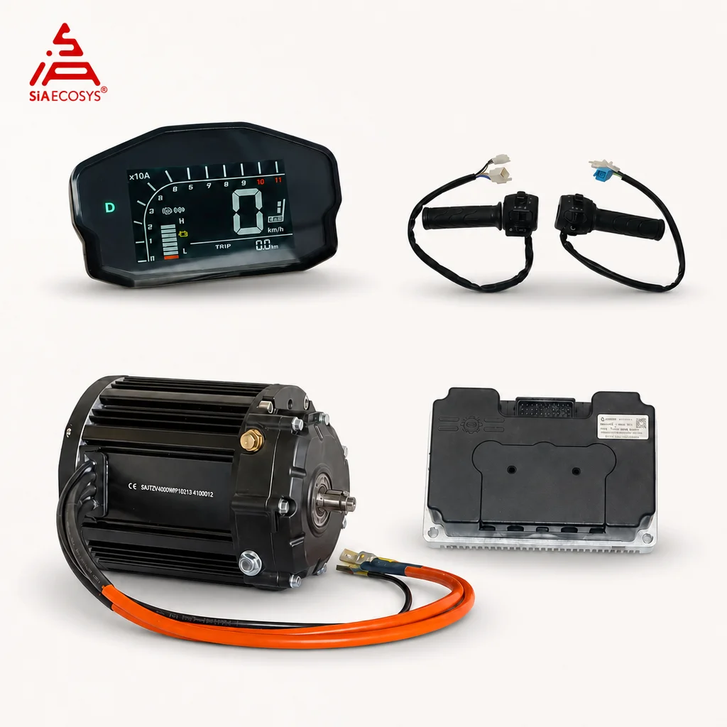QSMOTOR QS138 V3 90H 4000W Mid Drive Motor Kit with VOTOL Controller ND96680 for Electric Motorcycle Go-Kart Tricycle