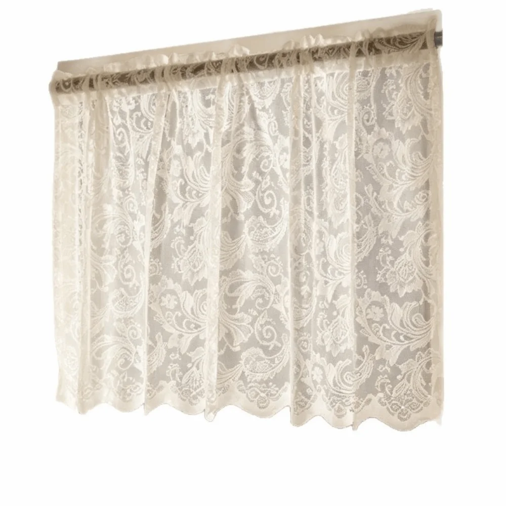 New Privacy Cover Short Curtain Breathable Dustproof Lace Curtain Vintage Window Valance Sink