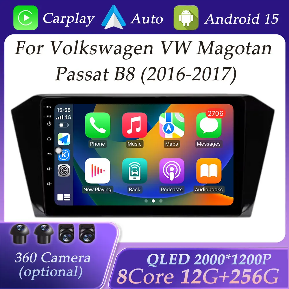 

Android 15 for Volkswagen VW Magotan Passat B8 2016 - 2017 Car Radio WIFI Multimedia Player Split Screen GPS Navi DSP Stereo BT