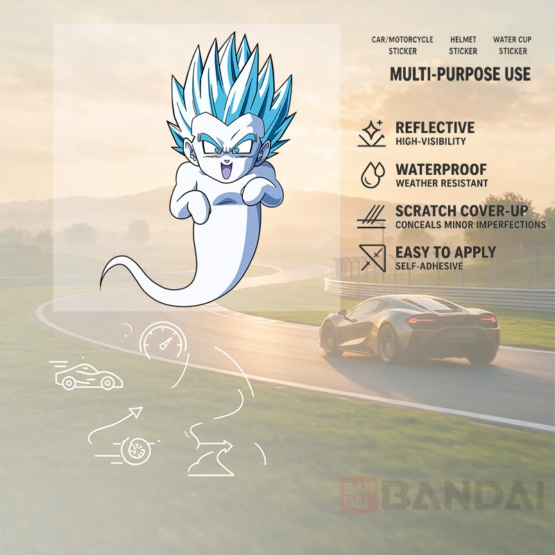 Anime Blue Spiky Hair Character Car Stickers Vinyl Decal Waterproof Die Cut for Car Window Bumper Motorcycle Laptop Auto Decor