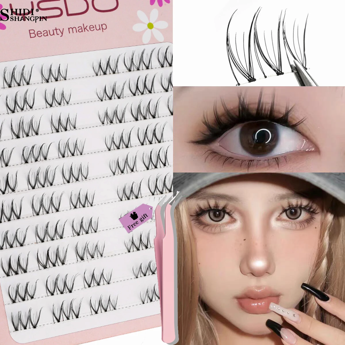 False Lash Clusters Extension Kits Fair Indivdual Lashes Natural Fake Eyelashes Korean V Tapered Lower Eyelash Makeup Tools