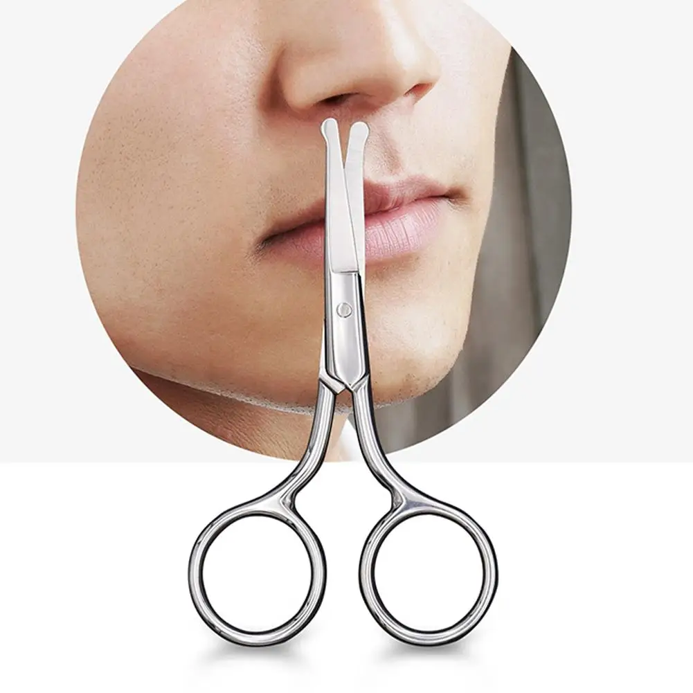 1pc de aço inoxidável nariz cabelo mini pequena tesoura cílios cabelo em linha reta ponta redonda para sobrancelhas prego barba manicure m b9t7