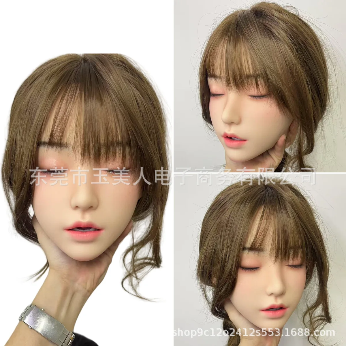 

New Silicone Doll Head Platinum Soft Rubber Head Hair Transplant M16 Snap Thread