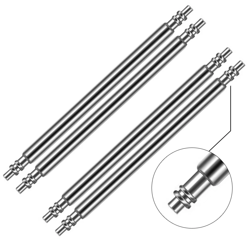 Watchband Spring Bar 4pcs Silver Stainless Steel Watch Band Bracelet Repair Tool 16-28mm Strap Link Pin Accessories