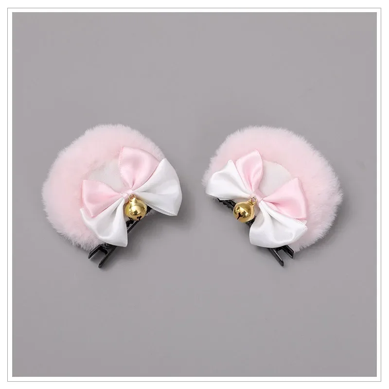 Tier Ohr Haarnadeln Mode Kreative Haar Zubehör Doppel Bowknot Glocke Bär Ohr Clips Lolita Kawaii Cosplay Haarspange Dekor – Detail 9