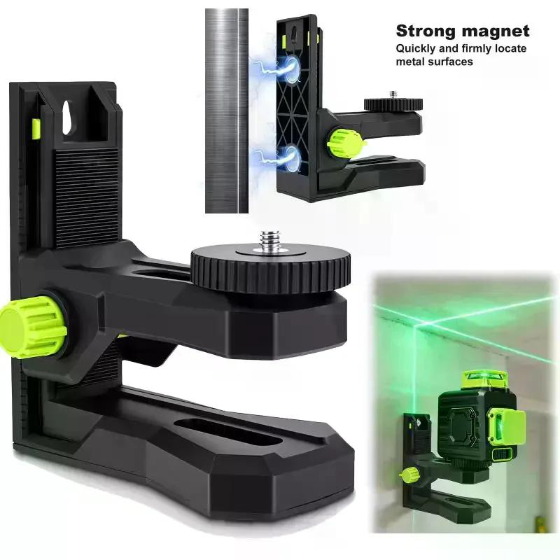 Level Bracket L-Shape 1/4 5/8 Threaded Level Tripod Stand 360degree Rotating Level Mount With Magnetic Base Height Adjustmen