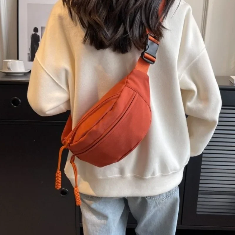 Chest Bags Banana bag for Women Sling Crossbody Waist Pack Canvas Running Waist Bag Casual Fanny Packs Sport Half Moon Belt Bag