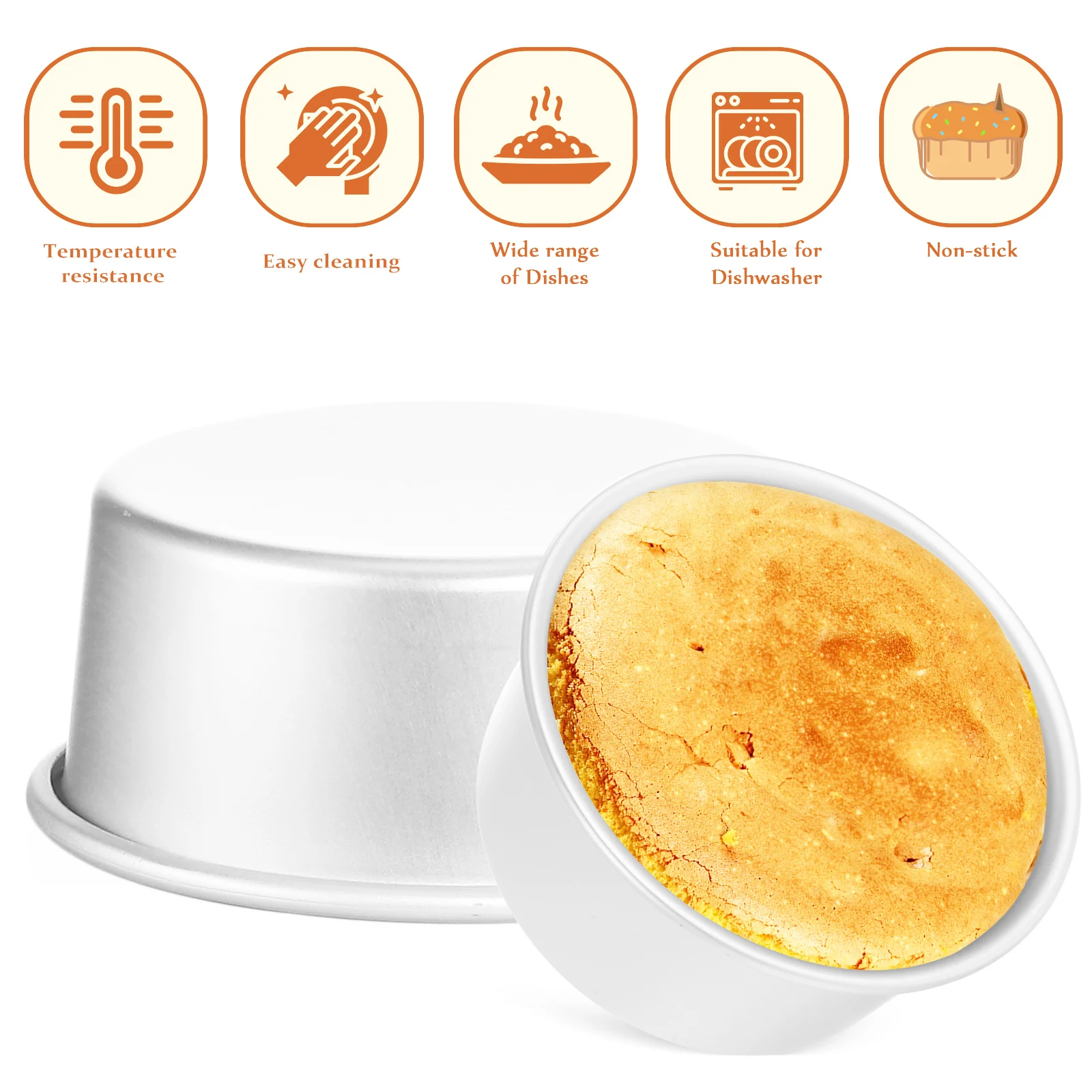 

3Pcs Cake Pans Metal Nonstick Baking Supply Rolled Rim Easy Bake Expansion Cake Tins Nonstick Baking Pan Household Bake Ware