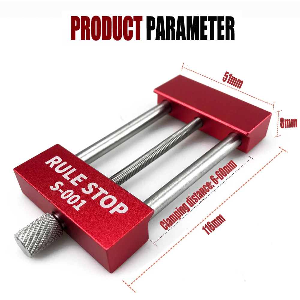 Suitable for Convenient Rule Stop Woodworking Tools Steel Ruler Positioning Block Carpenter Scriber Gauge Marking Tool