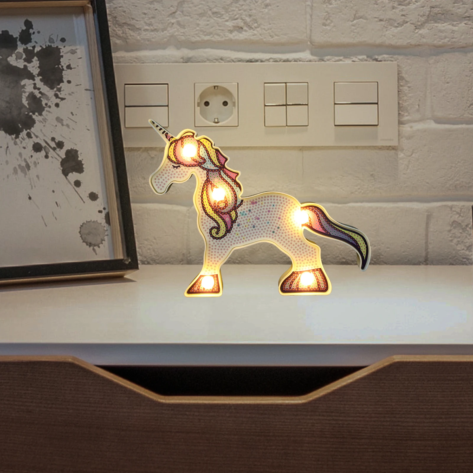 

LED Unicorn Lamp LED Light Night Table Decor Room Desk Lighting Unique Gift Safe Material Aesthetic Bedside