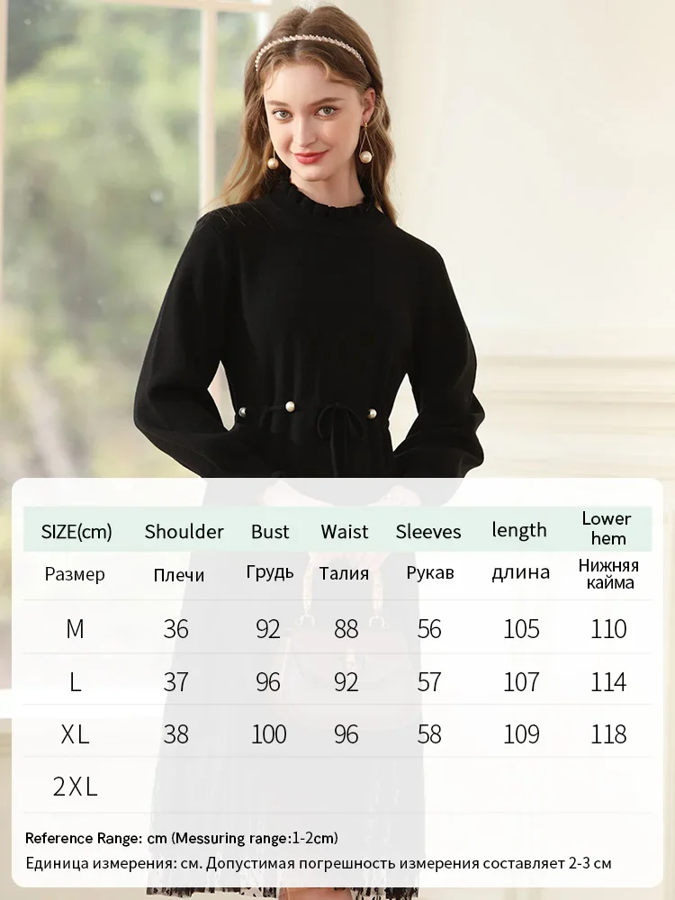 I BELIEVE YOU 2023 Petals Long Sleeve Women Sweater Dresses Winter New Lace Mesh Stitching Trendy Sweet Vestidos 2234135294