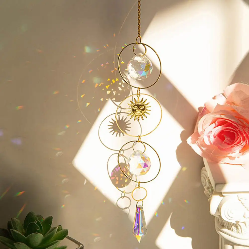 Sun Catcher for Home Decor Faux Sun Catcher for Windows Moon Sun Catcher Pendant Prismatic Rainbow Maker Ornament Good for Home
