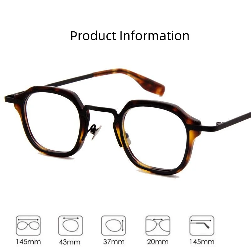 Retro Sheet Metal Splicing Eyeglass Frame Large Face Box Men\'s And Women\'s Quality Optical Prescription Eyeglass Frame V3