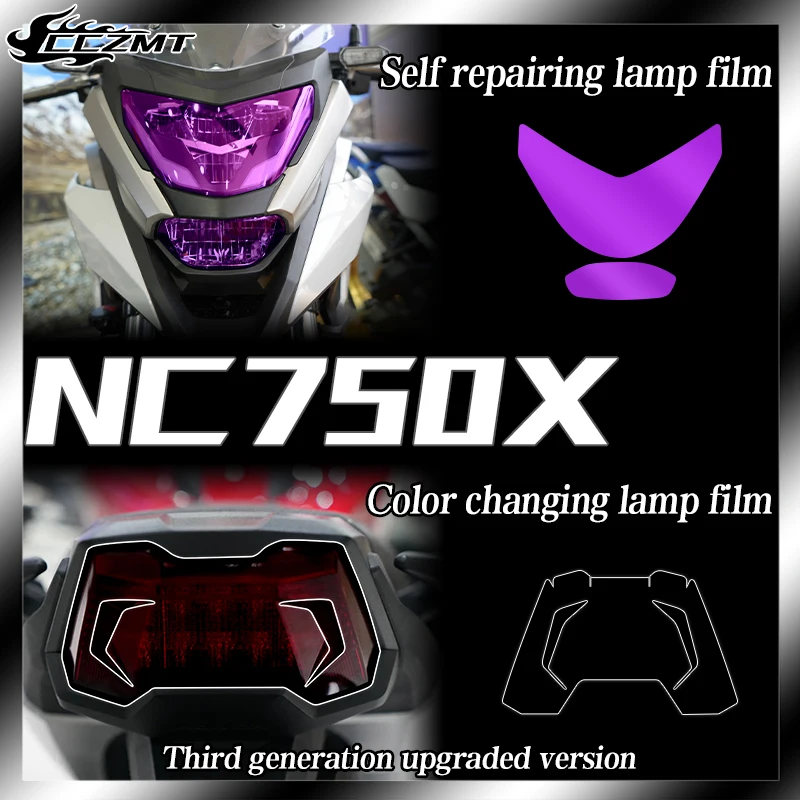 

For Honda NC750X NC 750 X NC750 X 2021 Headlight Film Transparent Fumigated Black Protective Film Rearview Mirror Rainproof Film