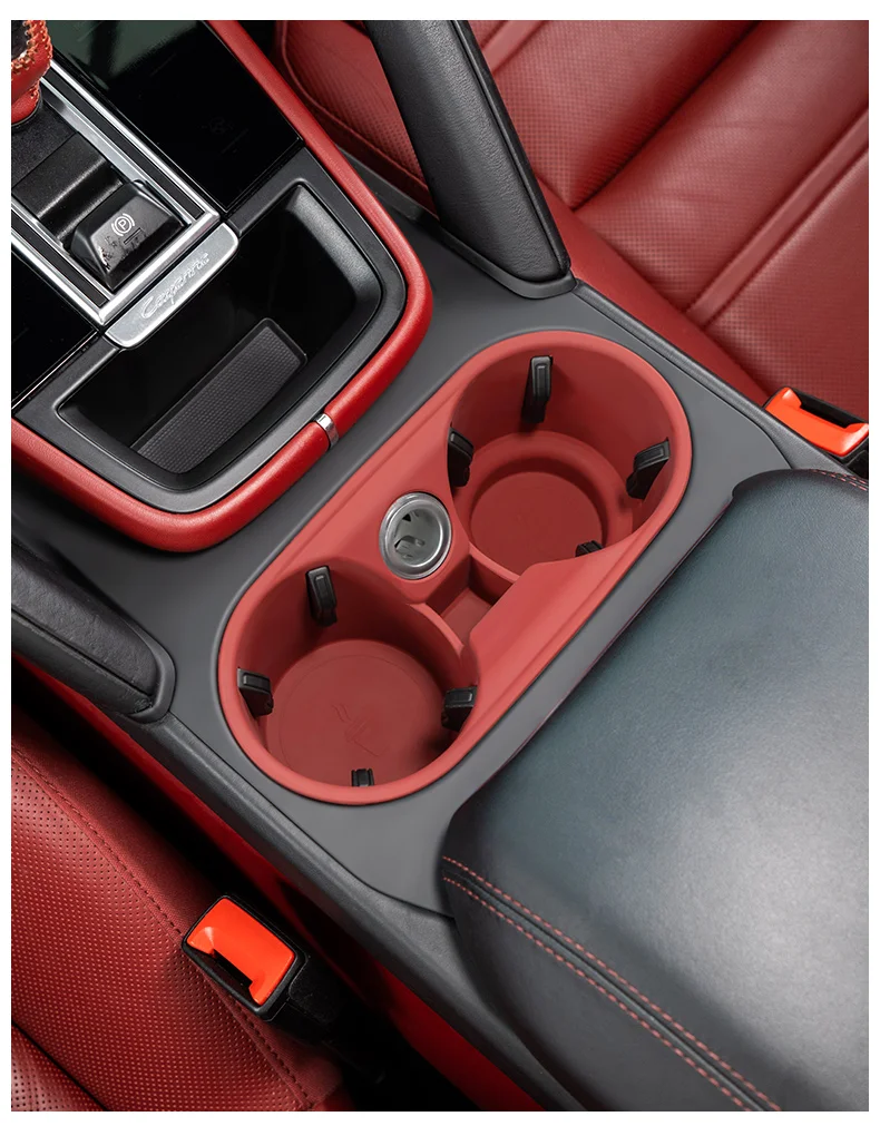 Silikon Auto Tasse Halter Für Porsche Cayenne Macan Center Konsole Flasche Halter Einsatz Anti Slip Trinken Organizer Auto Zubehör – Detail 10