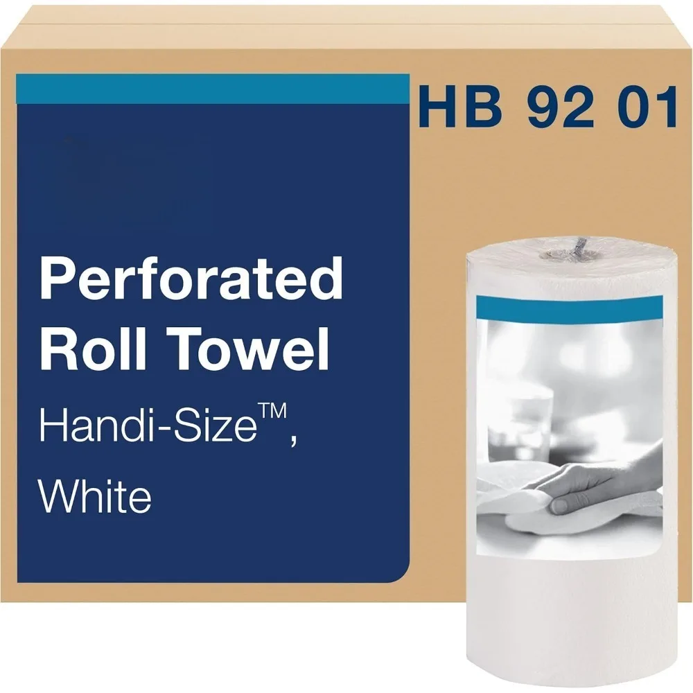 

Perforated Roll Towel White Compostable Paper Towels 30 x 120 Towels for Cleaning
